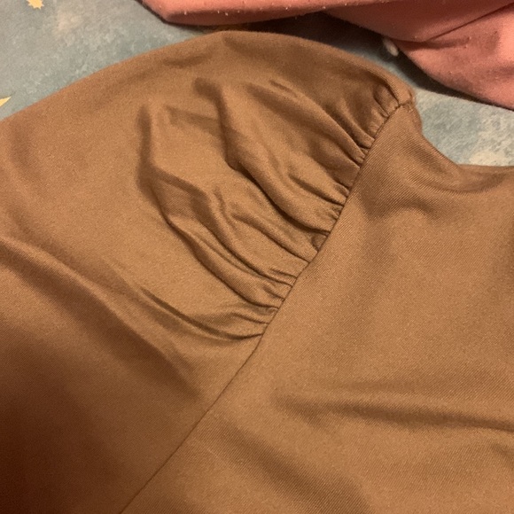 Bustier-styled, ruched long sleeve blouse - Picture 7 of 11